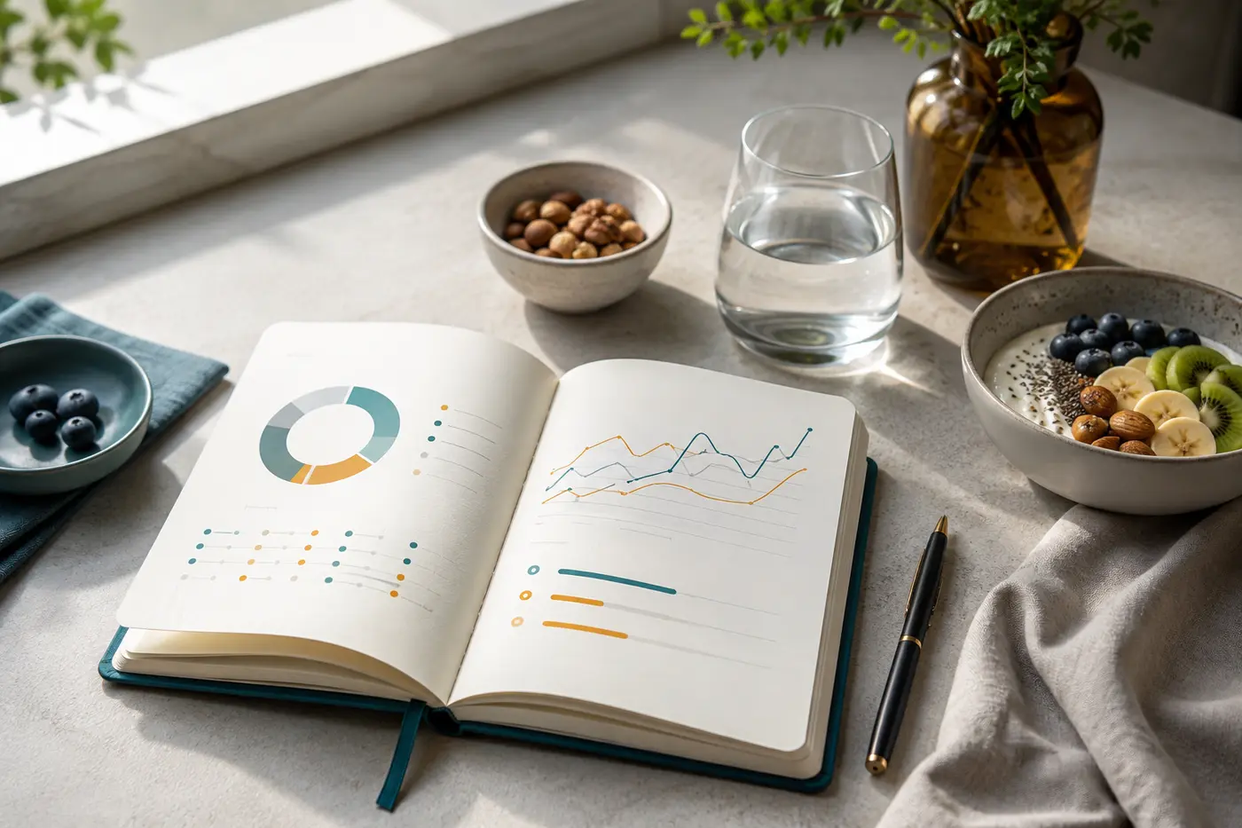 A calm, structured metabolic health planning journal